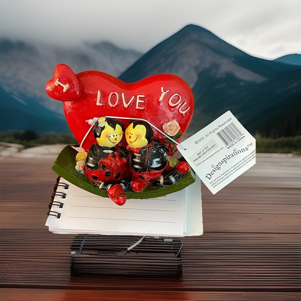 Designspirations Ladybug Love Heart Figurine Cherished Treasures Valentine Decor